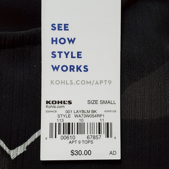 NWT Apt. 9 Layered Chiffon Tank Size S - Picture 4 of 9